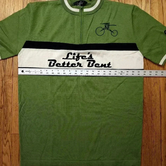 Earth Wind And Rider Mens Merino Wool Cycling 1/4 Zip Sweater Size XL NEW Green - Picture 4 of 7